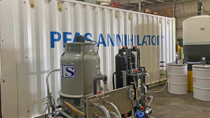 Revive Environmental's PFAS Annihilator technology fits into a shipping container.
